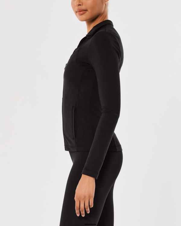 gilly hicks veste pleine longueur active recharge femmes noir Hollister hauts RRRJX57