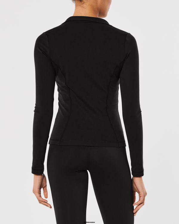 gilly hicks veste pleine longueur active recharge femmes noir Hollister hauts RRRJX57