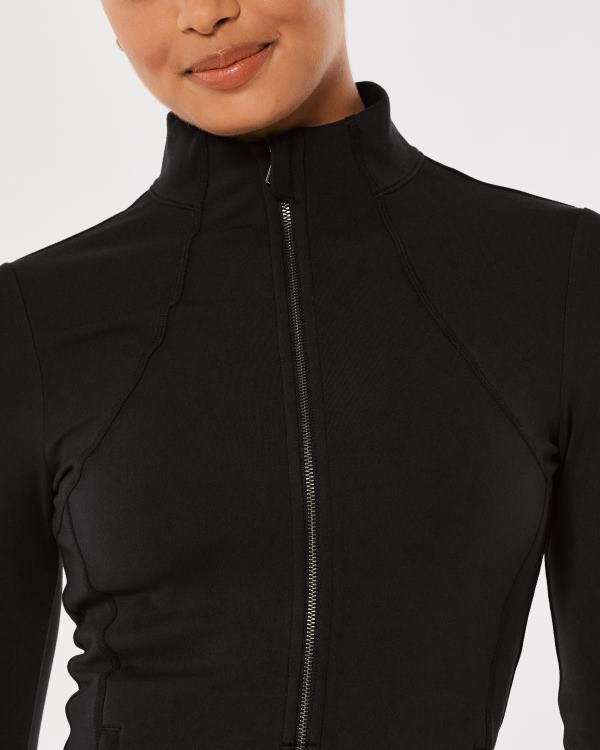 gilly hicks veste pleine longueur active recharge femmes noir Hollister hauts RRRJX57