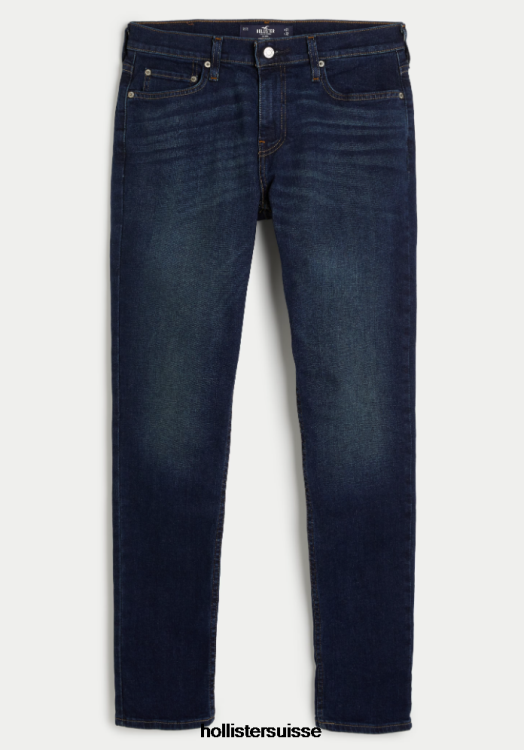 jean skinny Hommes lavage foncé Hollister bas RRRJX1364