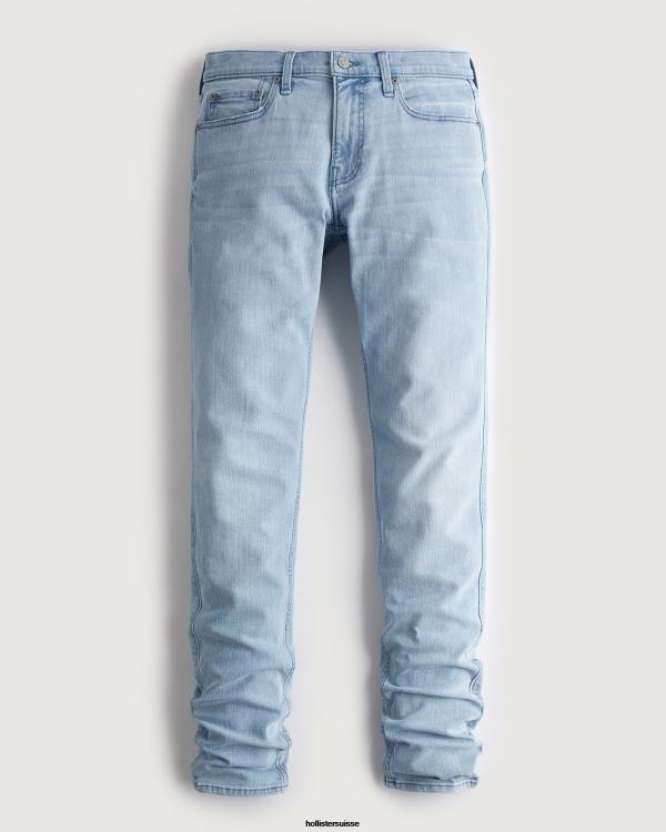 jean skinny empilé délavé clair Hommes lavage léger Hollister bas RRRJX1252