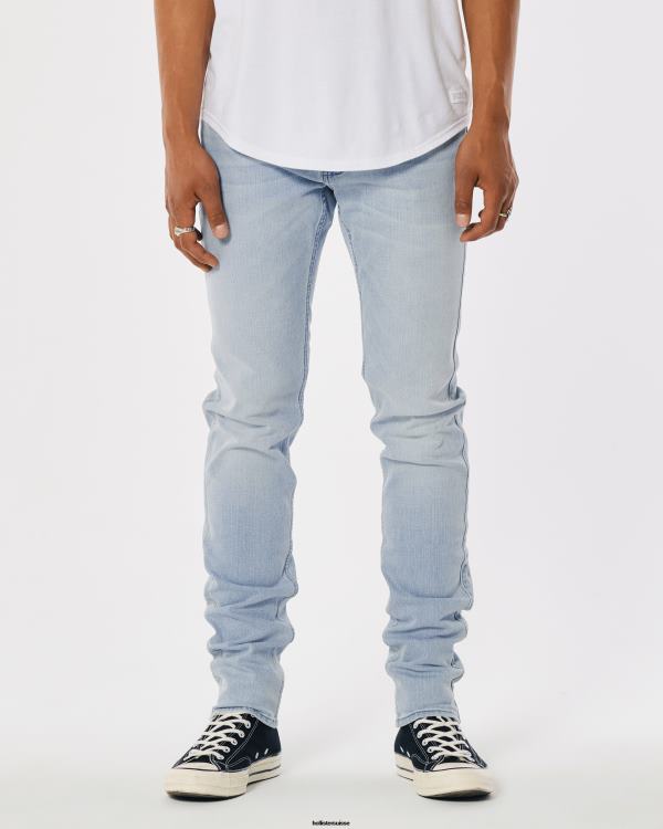 jean skinny empilé délavé clair Hommes lavage léger Hollister bas RRRJX1252