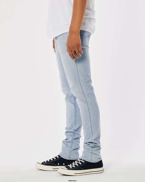 jean skinny empilé délavé clair Hommes lavage léger Hollister bas RRRJX1252
