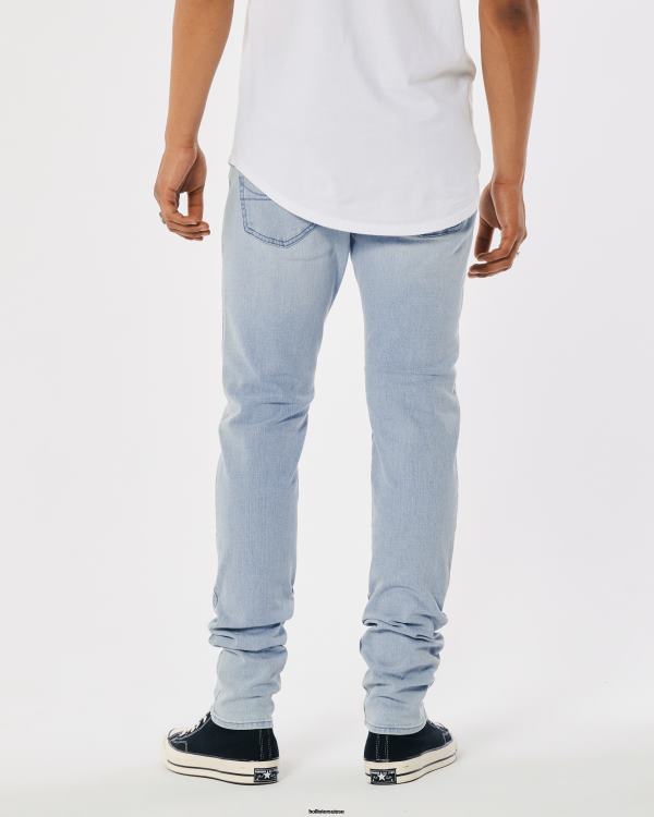 jean skinny empilé délavé clair Hommes lavage léger Hollister bas RRRJX1252