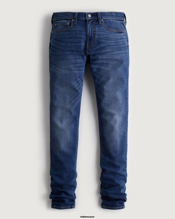 jean skinny empilé délavé foncé Hommes lavage foncé brillant Hollister bas RRRJX1248
