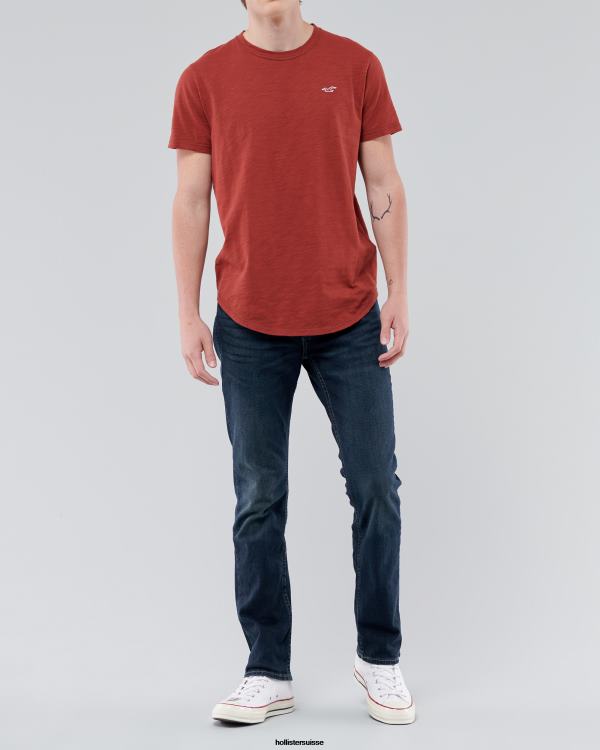 jean slim droit noir non délavé Hommes pas de fondu noir Hollister bas RRRJX1153