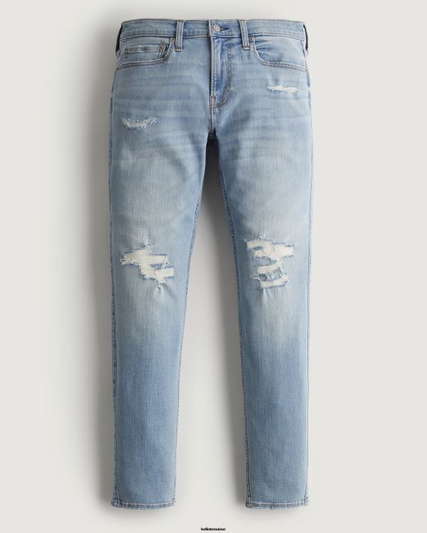 jean super skinny déchiré délavé clair Hommes lavage léger déchiré Hollister bas RRRJX1359