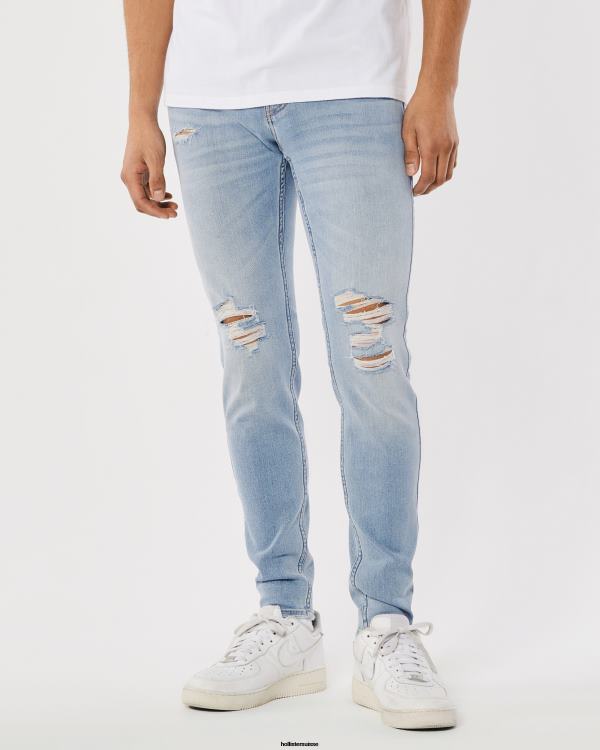 jean super skinny déchiré délavé clair Hommes lavage léger déchiré Hollister bas RRRJX1359