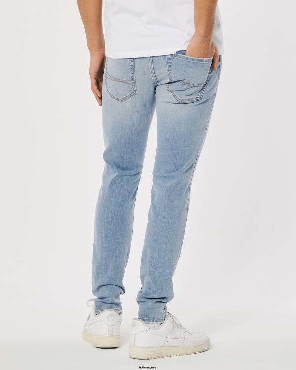 jean super skinny déchiré délavé clair Hommes lavage léger déchiré Hollister bas RRRJX1359
