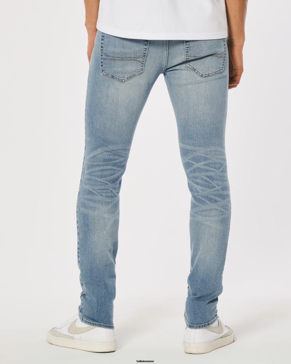 jean super skinny déchiré à délavage moyen Hommes milieu déchiré Hollister bas RRRJX1347