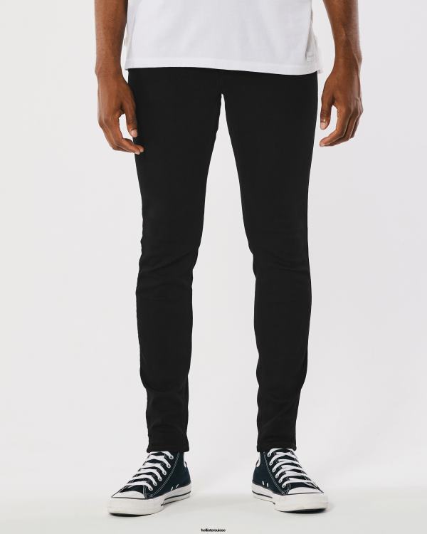 jean super skinny noir non délavé Hommes pas de fondu noir Hollister bas RRRJX1180