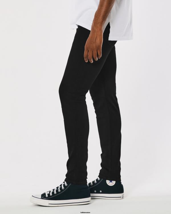 jean super skinny noir non délavé Hommes pas de fondu noir Hollister bas RRRJX1180