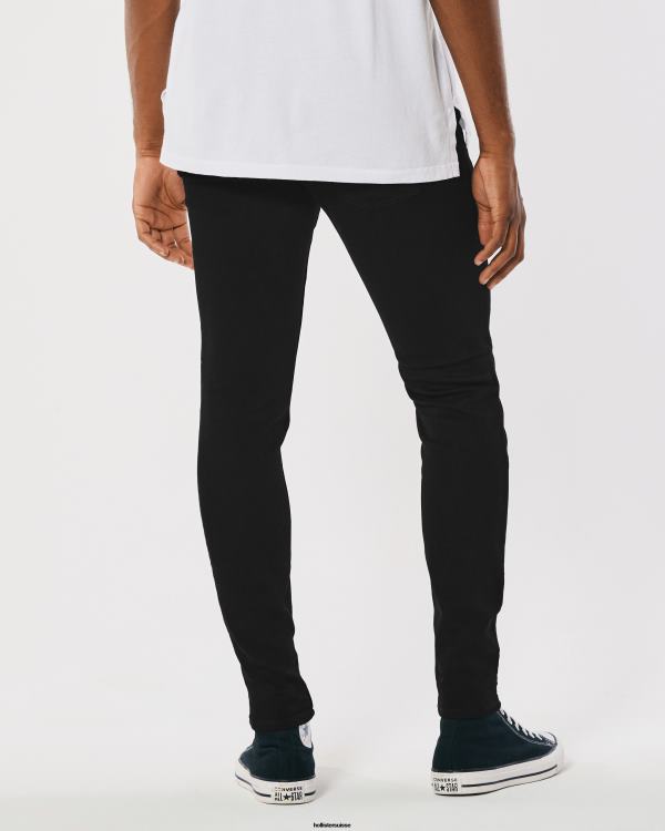 jean super skinny noir non délavé Hommes pas de fondu noir Hollister bas RRRJX1180
