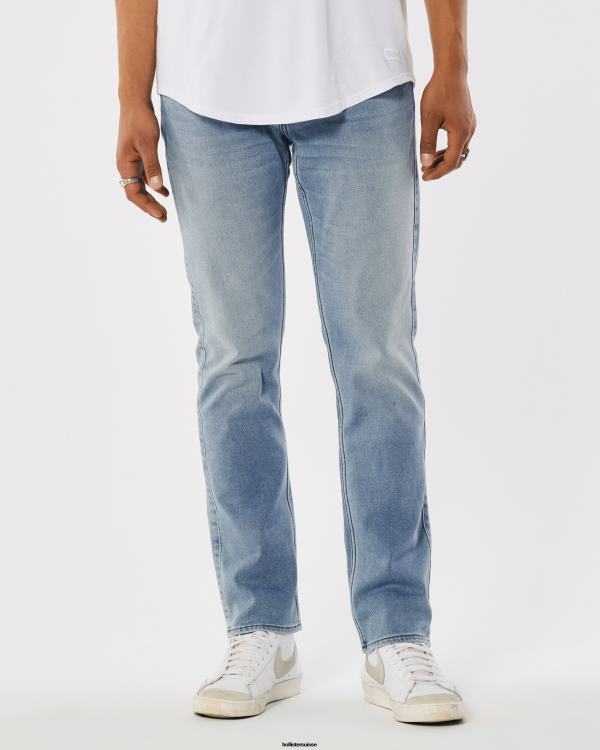 tout comme un jean droit slim en tricot délavé moyen Hommes lavage moyen Hollister bas RRRJX1360