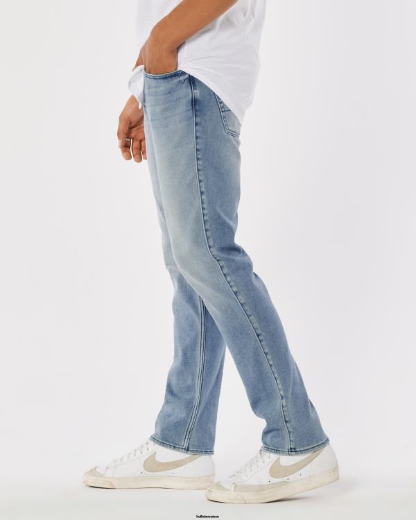 tout comme un jean droit slim en tricot délavé moyen Hommes lavage moyen Hollister bas RRRJX1360