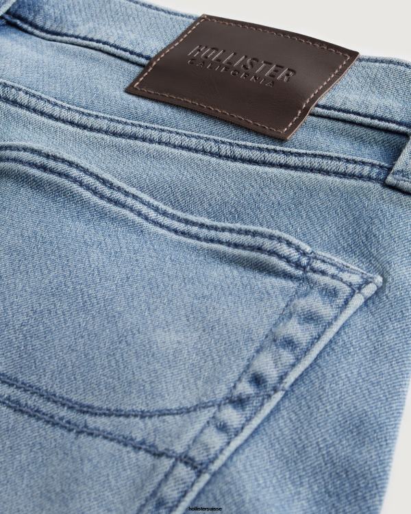 tout comme un jean droit slim en tricot délavé moyen Hommes lavage moyen Hollister bas RRRJX1360