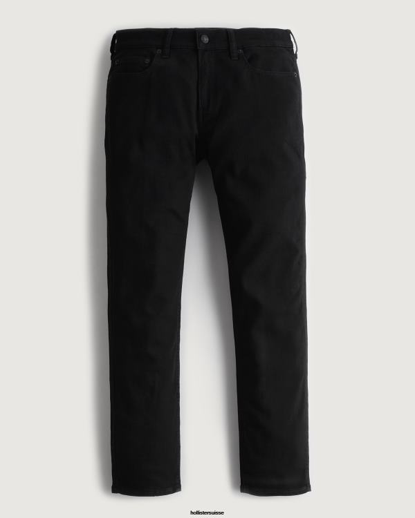 tout comme un jean droit slim noir en tricot Hommes noir Hollister bas RRRJX1366