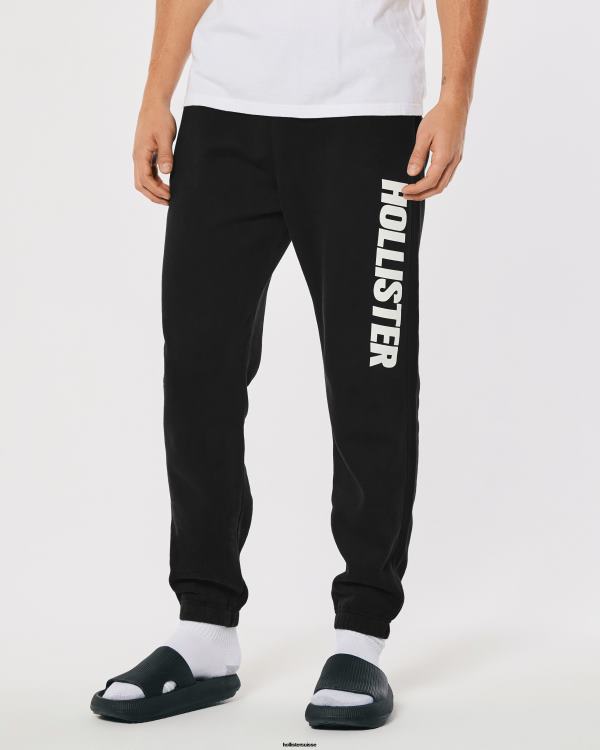 lot de 2 pantalons de jogging graphiques en molleton à logo Hommes blanc noir Hollister bas RRRJX1329
