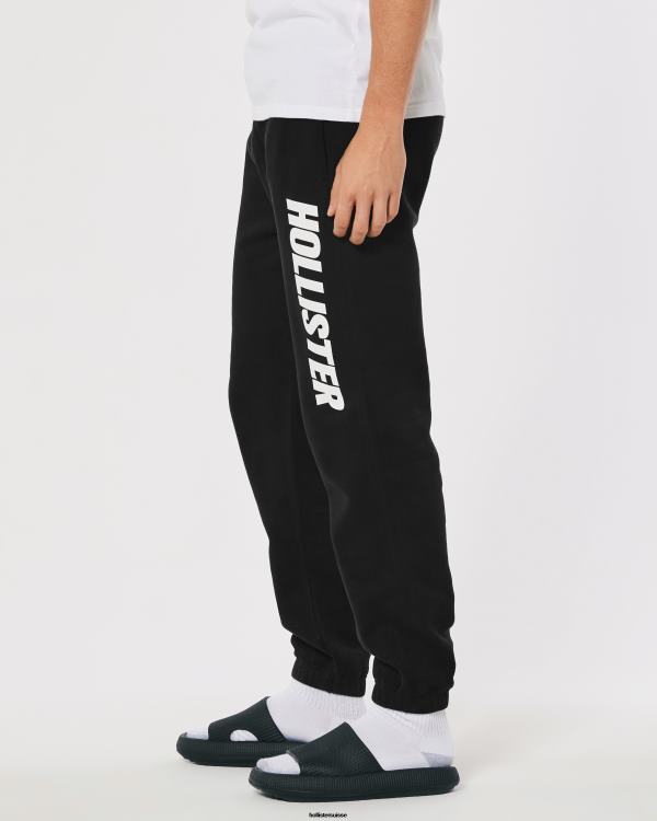 lot de 2 pantalons de jogging graphiques en molleton à logo Hommes blanc noir Hollister bas RRRJX1329