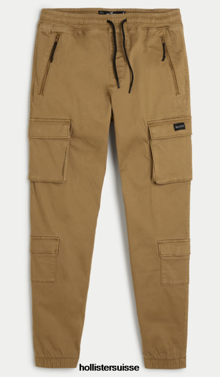 pantalon de jogging cargo 4 poches en sergé Hommes kaki foncé Hollister bas RRRJX1298