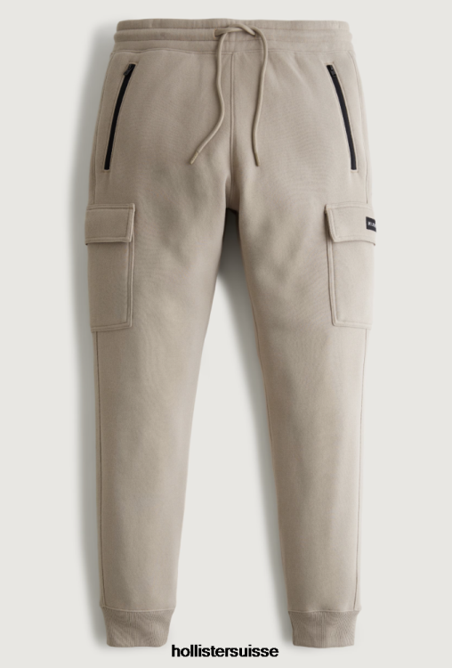 pantalon de jogging cargo en polaire Hommes brun moyen dd Hollister bas RRRJX1365