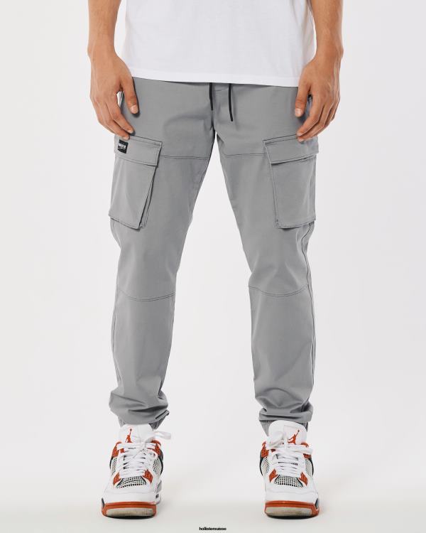 pantalon de jogging cargo en sergé Hommes gris Hollister bas RRRJX1227
