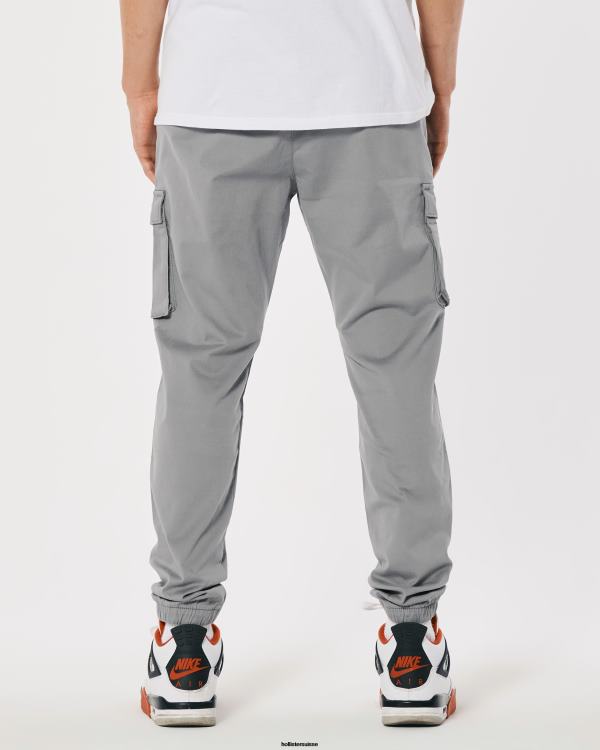 pantalon de jogging cargo en sergé Hommes gris Hollister bas RRRJX1227