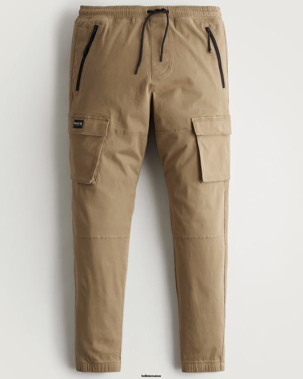 pantalon de jogging cargo en sergé Hommes kaki Hollister bas RRRJX1206