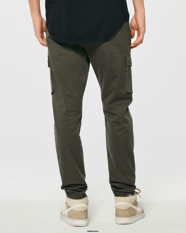 pantalon de jogging cargo en sergé Hommes olive verte Hollister bas RRRJX1228