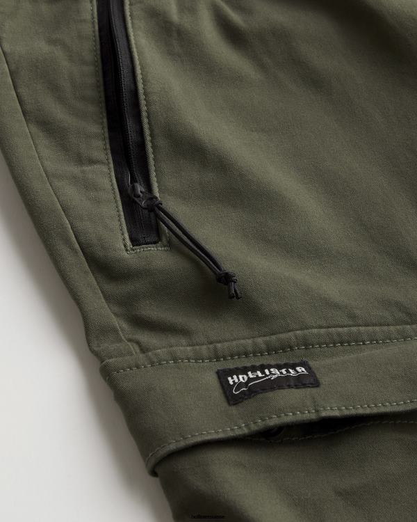 pantalon de jogging cargo en sergé Hommes olive verte Hollister bas RRRJX1228