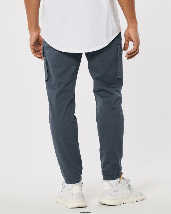 pantalon de jogging cargo skinny en sergé Hommes ardoise foncée Hollister bas RRRJX1251