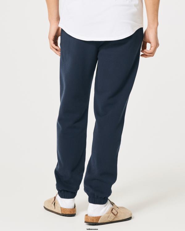pantalon de jogging graphique à logo en molleton Hommes marine Hollister bas RRRJX1354
