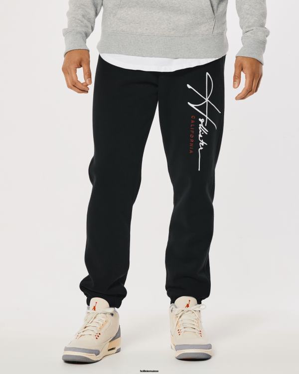 pantalon de jogging graphique à logo en molleton Hommes noir Hollister bas RRRJX1262