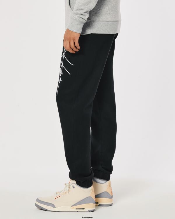 pantalon de jogging graphique à logo en molleton Hommes noir Hollister bas RRRJX1262
