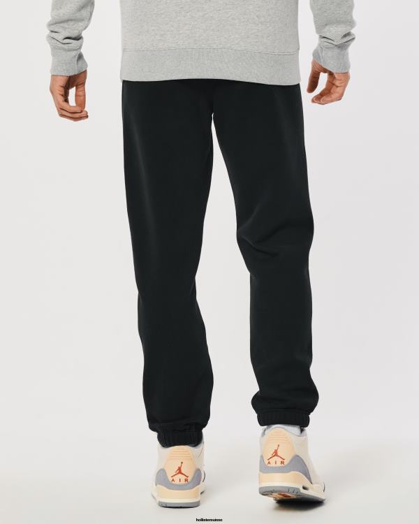 pantalon de jogging graphique à logo en molleton Hommes noir Hollister bas RRRJX1262