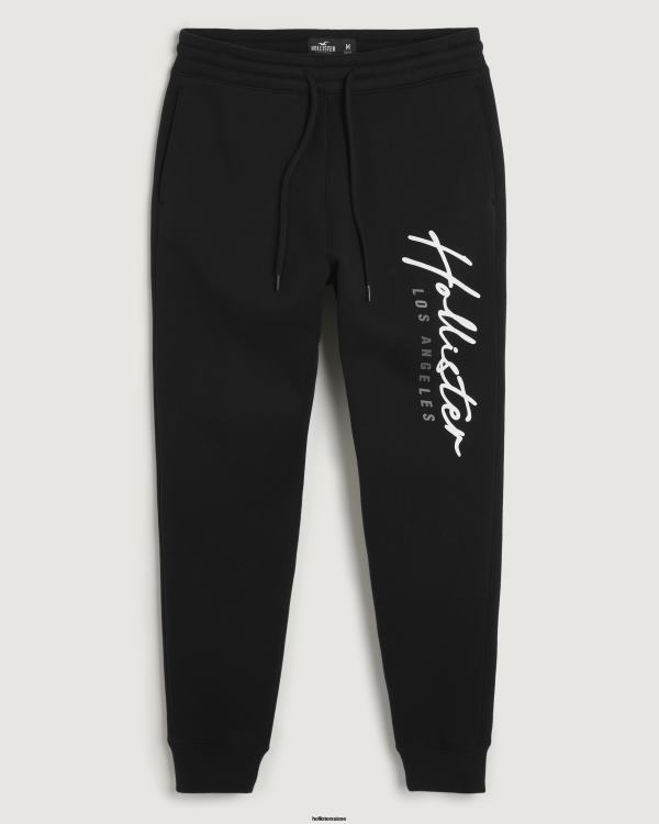 pantalon de jogging graphique skinny en molleton à logo Hommes noir Hollister bas RRRJX1230