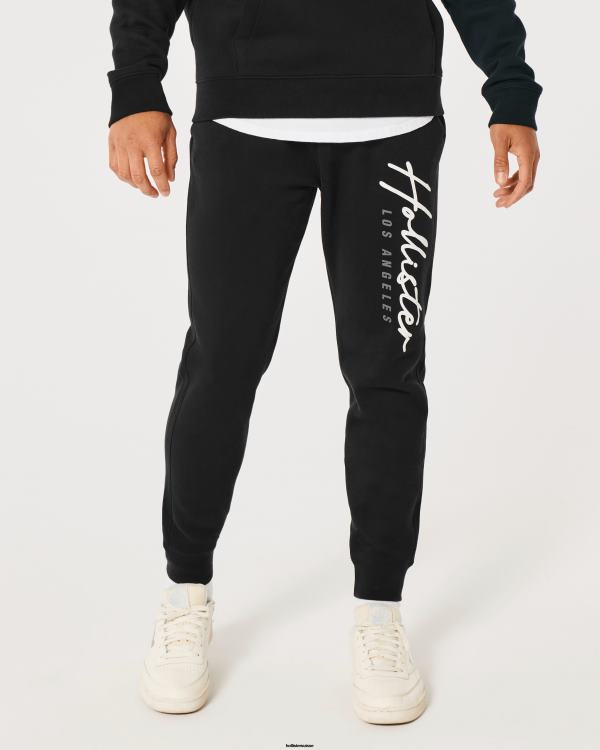 pantalon de jogging graphique skinny en molleton à logo Hommes noir Hollister bas RRRJX1230