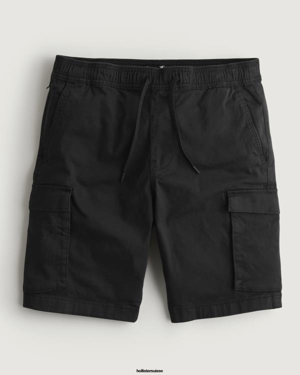 short de jogging cargo 9'' Hommes noir Hollister bas RRRJX1103