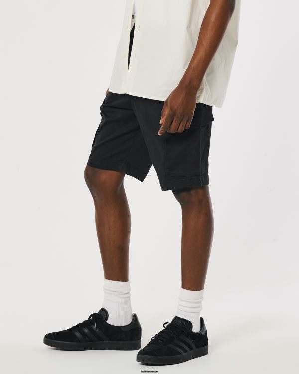 short de jogging cargo 9\'\' Hommes noir Hollister bas RRRJX1103