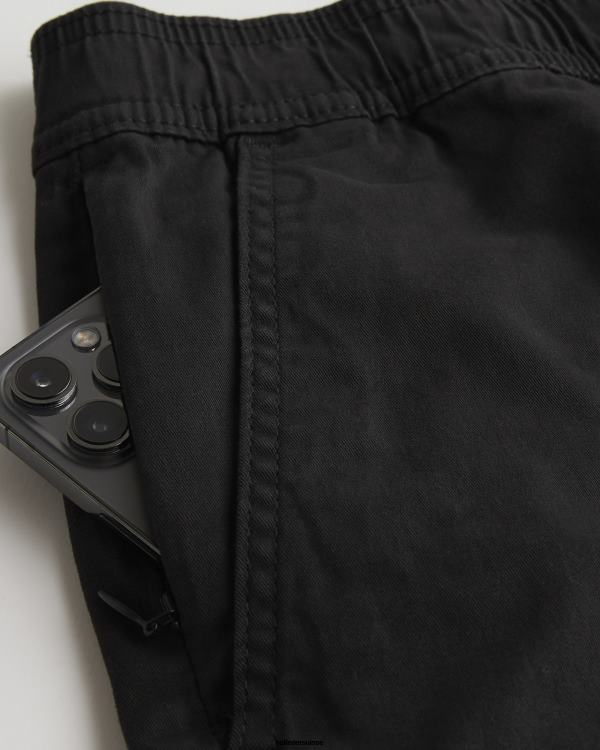 short de jogging cargo 9\'\' Hommes noir Hollister bas RRRJX1103