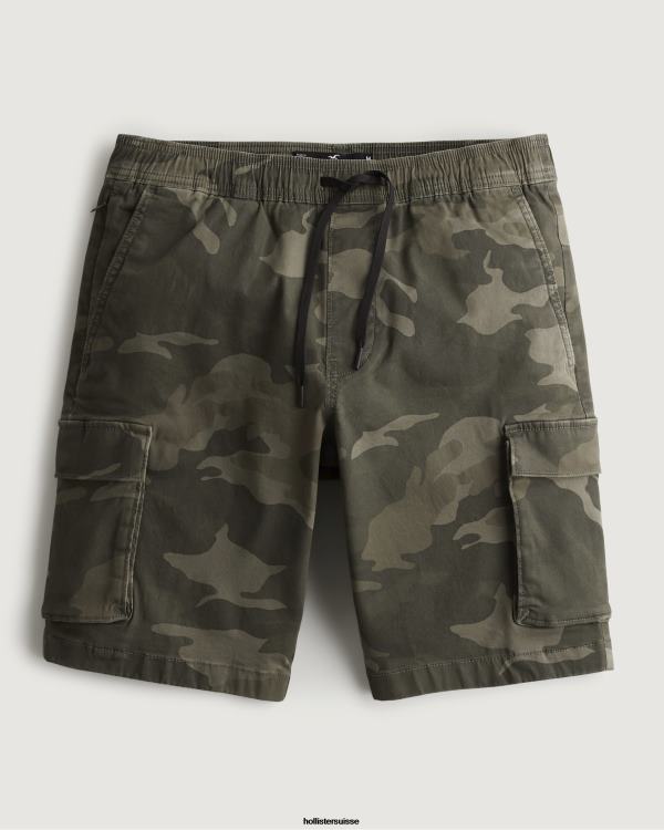 short de jogging cargo en sergé 9'' Hommes camouflage Hollister bas RRRJX1233