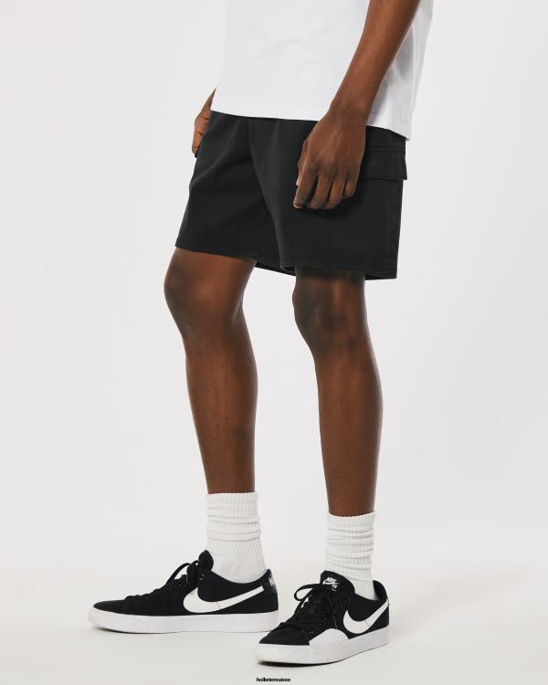 short de jogging cargo sergé 7\'\' Hommes noir Hollister bas RRRJX1105