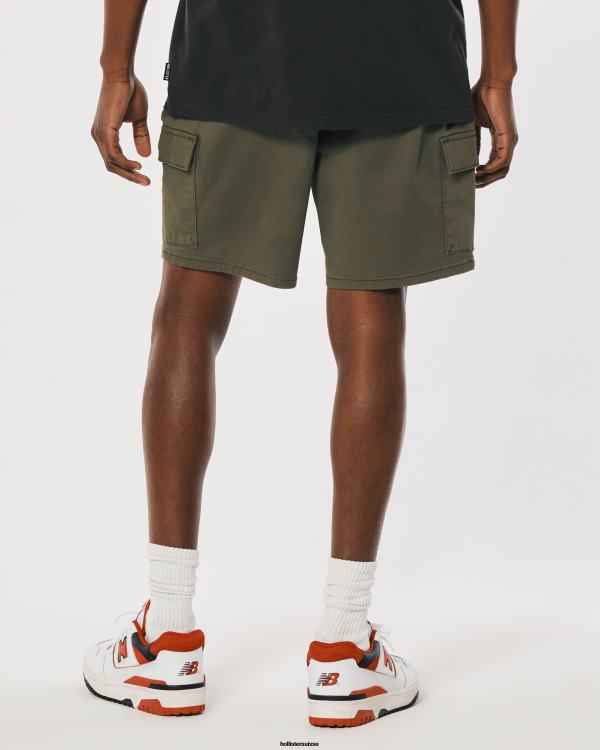 short de jogging cargo sergé 7\'\' Hommes olive Hollister bas RRRJX1246