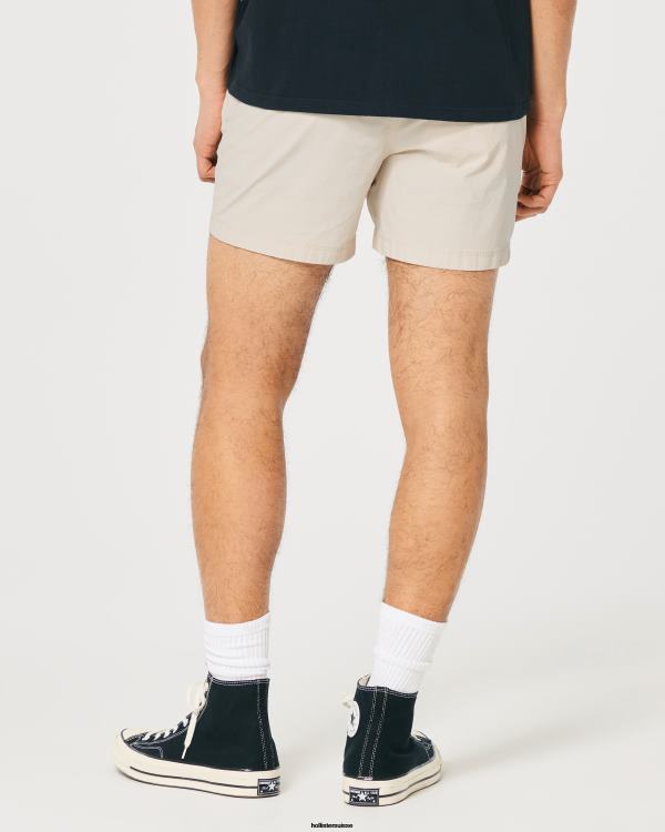 short de jogging en sergé 5\'\' Hommes crème Hollister bas RRRJX1152