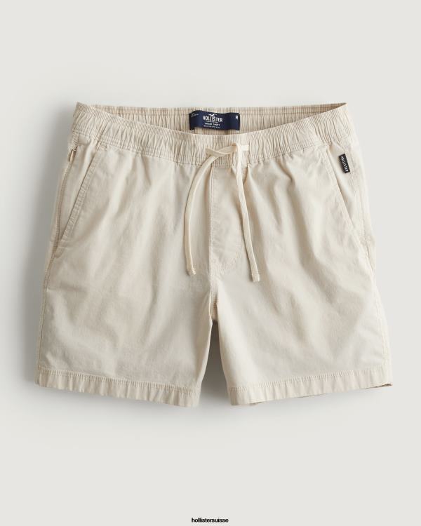 short de jogging en sergé 5\'\' Hommes kaki clair Hollister bas RRRJX1392