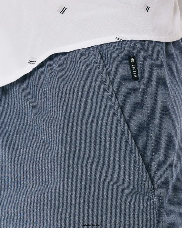 short de jogging en sergé 5\'\' Hommes microrayure marine Hollister bas RRRJX1144