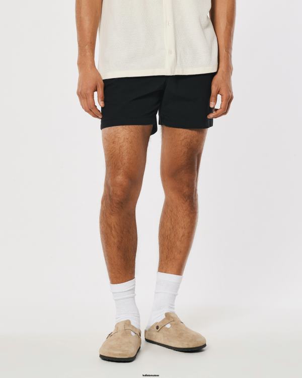 short de jogging en sergé 5\'\' Hommes noir Hollister bas RRRJX1225