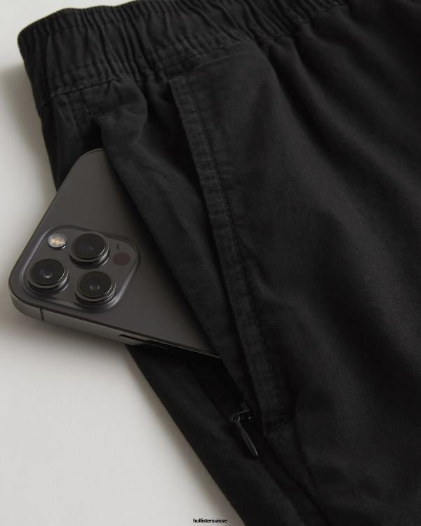 short de jogging en sergé 5\'\' Hommes noir Hollister bas RRRJX1225