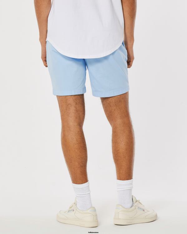 short de jogging en sergé 7\'\' Hommes bleu clair Hollister bas RRRJX1139