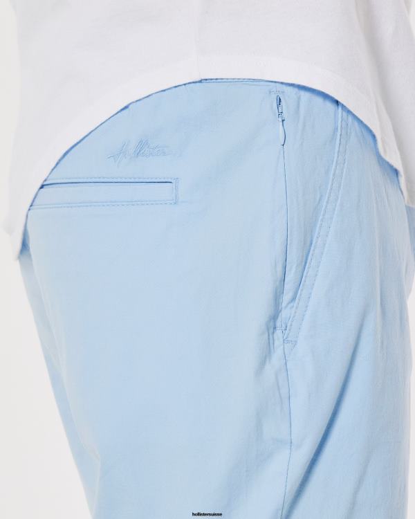short de jogging en sergé 7\'\' Hommes bleu clair Hollister bas RRRJX1139